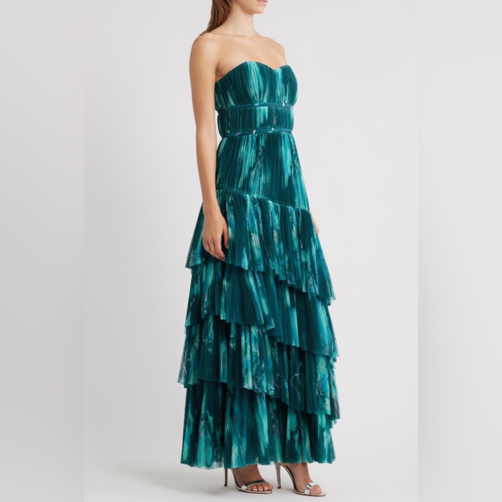 Hutch - Lanza Gown in Teal Breezy Bloom - NWT - Size 2 - Picture 3 of 13